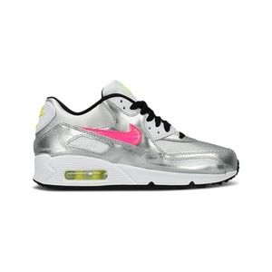 Nike Air Max 90 Metallic Silver Hyper Pink Size 5.5Y